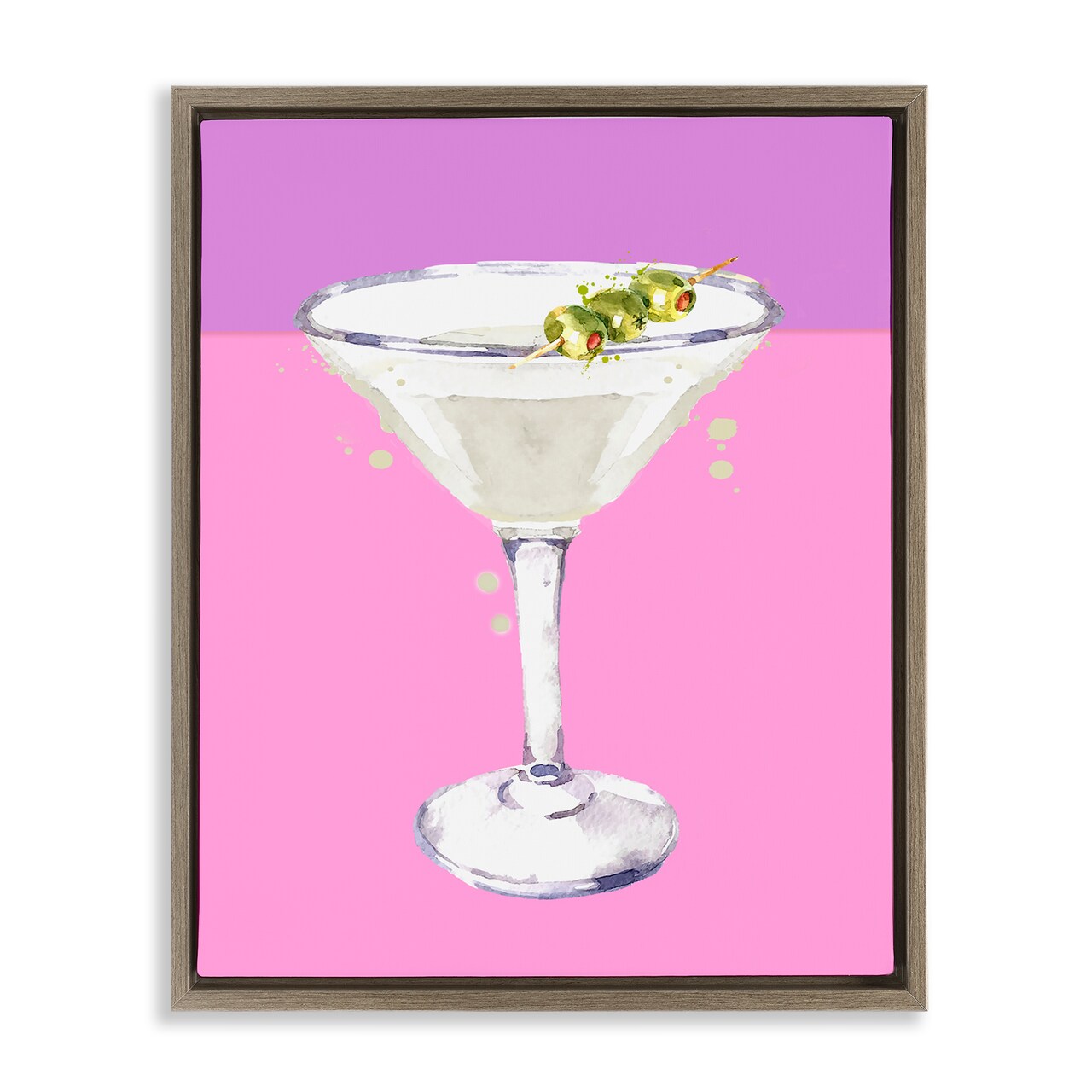 Stupell Industries Bright Olive Martini Floating Frame Design by Susan Jill
